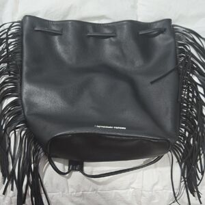 Victoria's Secret Black Fringe Shoulder Bag